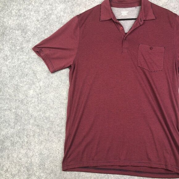 Toad&Co Polo Shirt Mens Medium Striped Marko Short Sleeve Golfer Preppy - Picture 3 of 9